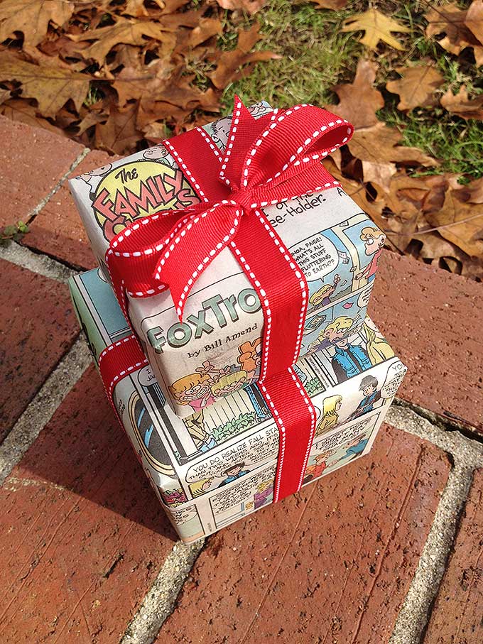 Funny Wrap-Up is a fun, festive way to use the Sunday morning paper.