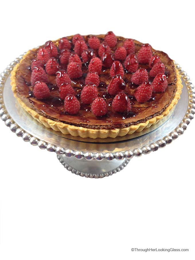 Chocolate Raspberry Tart. A stunning, elegant dessert perfect for any special occasion. The perfect ending to a wonderful meal.