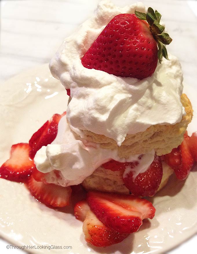 There's nothing quite like Old Fashioned Strawberry Shortcake with homemade biscuits and sweet, juicy strawberries. Perfect on the patio in summertime.