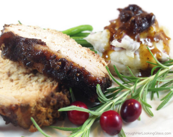 Easy Slow Cooker Cranberry Dijon Pork Roast. Sweet flavor from whole berry cranberry sauce and cranberry juice. Dry mustard gives a little zing!