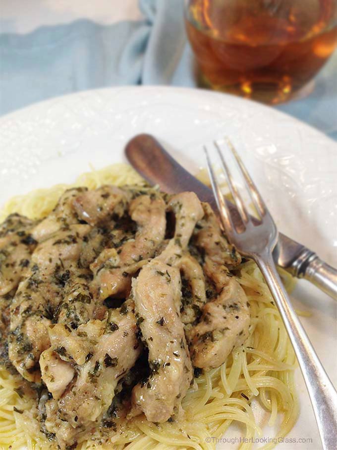 Chicken Scampi Recipe: easy, company-worthy dinner for any night of the week. Garlic, olive oil and herbs smother boneless chicken for a delicious, flavorful meal!