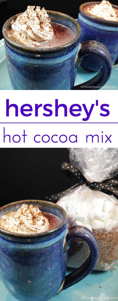 Hershey's DIY Hot Cocoa Mix: this hot cocoa is rich, creamy and chocolaty. And best of all, doesn't use up the milk in the fridge. Quick and easy, with no preservatives, you'll quit buying store bought cocoa mix.