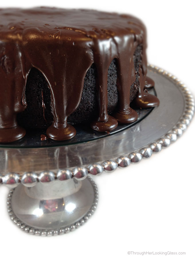 Brick Street Chocolate Cake for CONVENTIONAL Oven. All your dreams of a rich, dense chocolate cake. Bakes in a regular oven. Rich chocolate ganache icing!