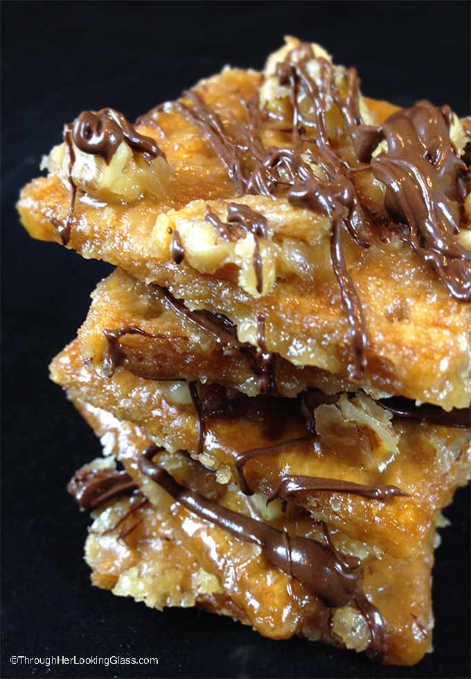 Chocolate Drizzled Toffee Squares: incredibly addictive and seriously one of the easiest bars you'll ever make. Just five ingredients you probably already have on hand.