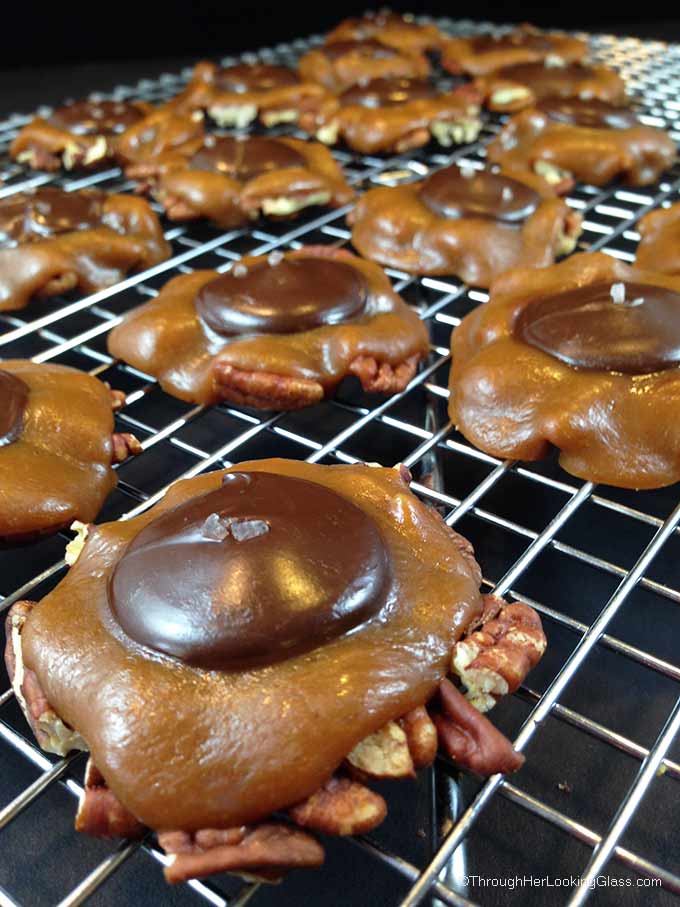 Salted Caramel Pecan Turtles - Through Her Looking Glass