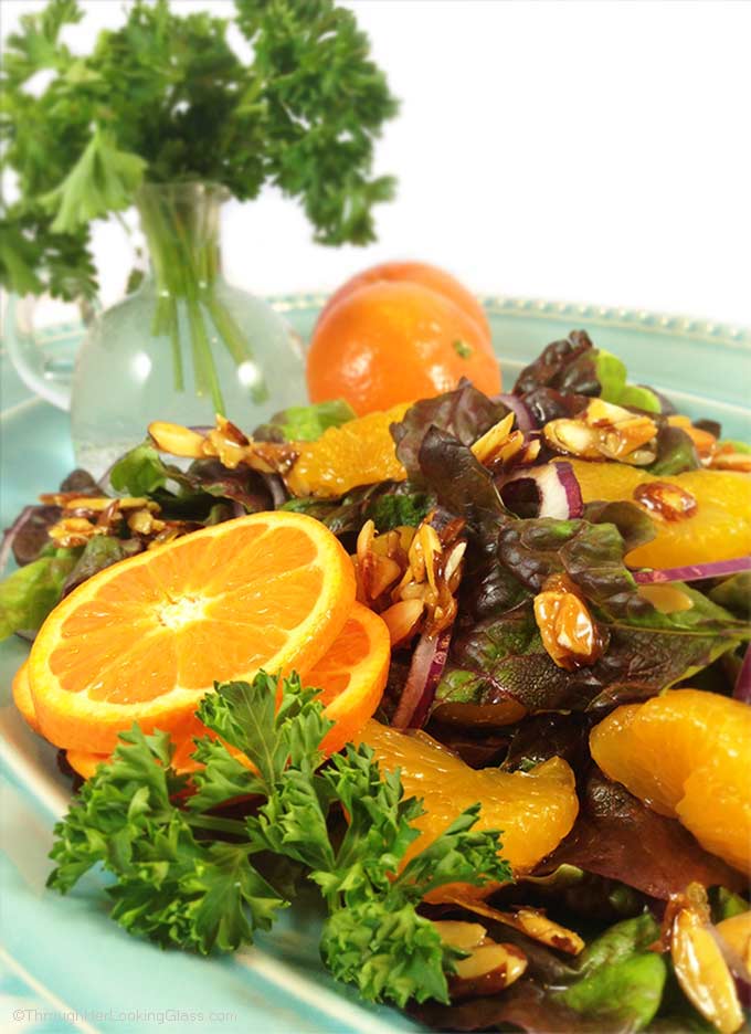 Mandarin Candied Almond Salad Through Her Looking Glass