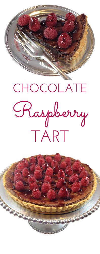 Chocolate Raspberry Tart. A stunning, elegant dessert perfect for any special occasion. The perfect ending to a wonderful meal.