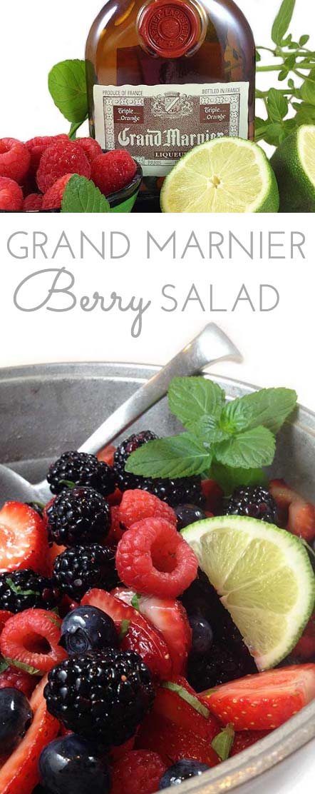 Grand Marnier Berry Salad is beautiful, refreshing and light. Perfect for picnics, potlucks and barbecues. Summer berries make a beautiful presentation.