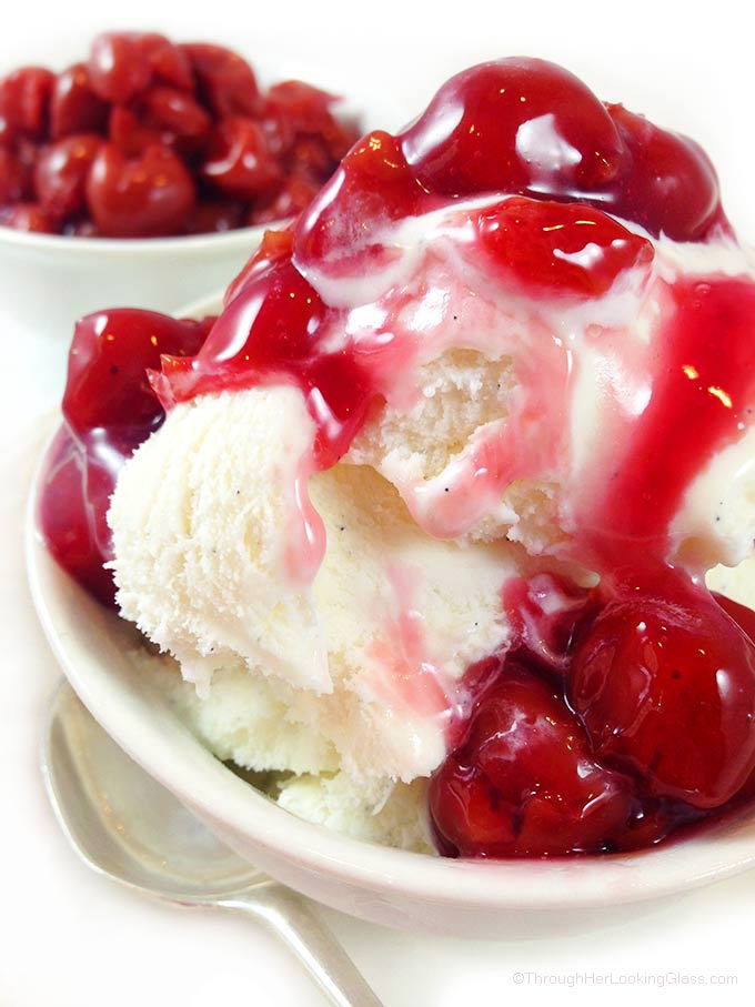 Classic Red Tart Cherry Compote is a delicious homemade cherry sauce made from tart cherries. Use on ice cream, cake, yogurt, ham, pork. Or by the spoonful!