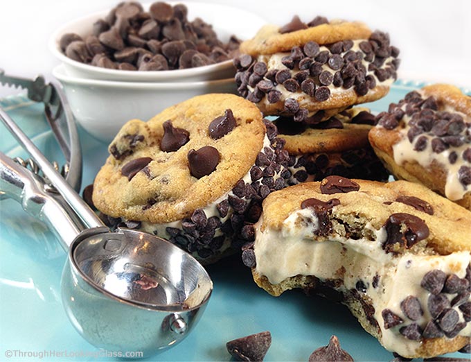 If you love chocolate and coffee, you'll love these Mini Mocha Chocolate Chip Ice Cream Cookie Sandwiches.