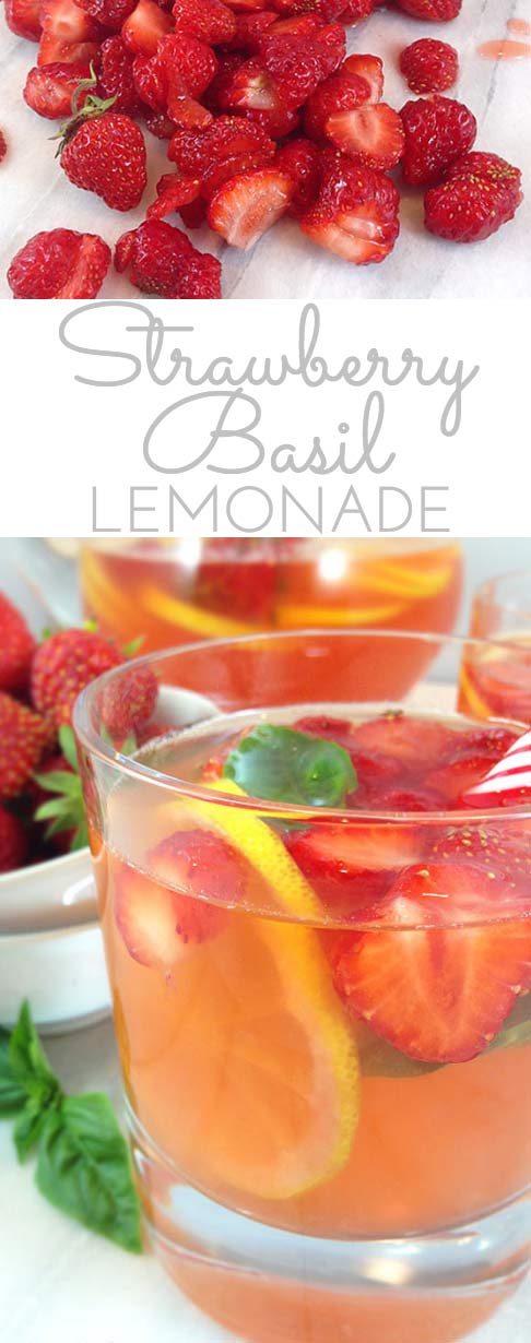 Refreshing Strawberry Basil Lemonade: perfect summer mocktail for everyone! Fresh basil steeps in strawberry simple syrup for an unusually delicious sipper!