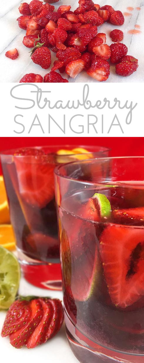 This lip-smacking Strawberry Sangria Recipe is a crowd-pleaser! Fresh fruit, merlot and a few other secret ingredients make the best sangria "brew" ever!