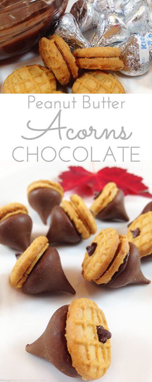 Peanut Butter Chocolate Acorns Pinterest image