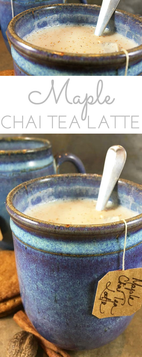 Maple Chai Tea Latte is a spicy, comforting hot drink for chilly winter days. Chai tea leaves are steeped in milk with pure vanilla & maple syrup!
