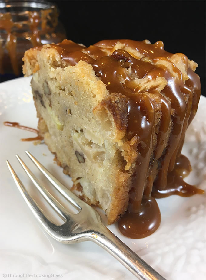 This moist made-from-scratch Salted Caramel Apple Cake is packed with fresh apples and real ingredients. You'll be surprised how easy it is to make.