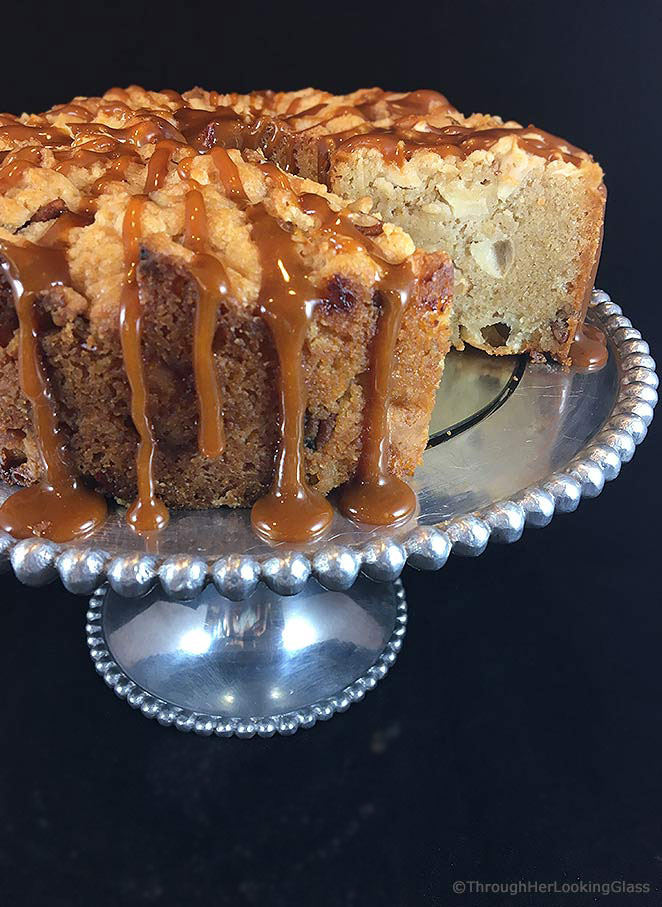 This moist made-from-scratch Salted Caramel Apple Cake is packed with fresh apples and real ingredients. You'll be surprised how easy it is to make.