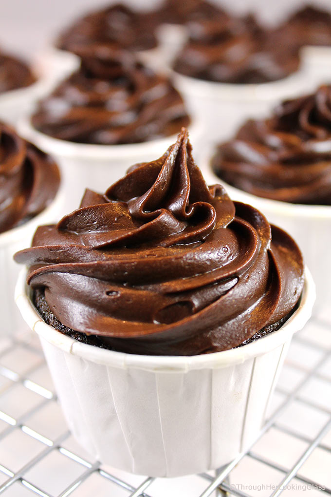 Brick Street Chocolate Cupcakes: everything you love about the decadent Famous Brick Street Chocolate Cake, but in cupcake form. Individual rich, dense chocolate cupcakes with thick, chocolate ganache frosting.