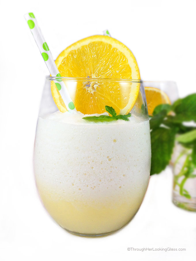 Classic Orange Julius recipe. Refreshing and light fruity refreshment for a hot summer day. Healthy recipe sweetened w/ stevia or organic agave nectar.