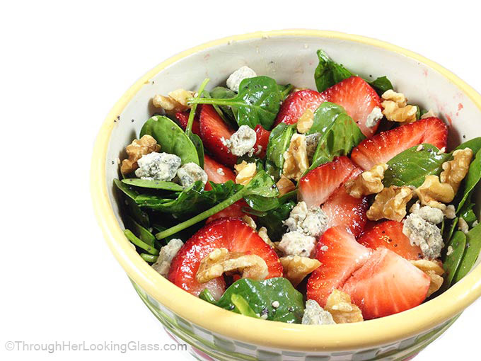 Strawberry Spinach Salad Recipe. A beautiful salad with contrasting greens and brilliant berries. Create the sweet, tangy, homemade dressing in the blender.