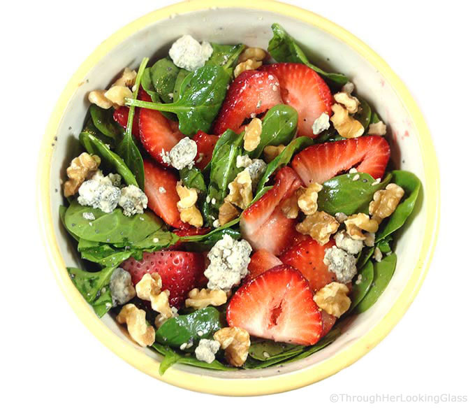 Strawberry Spinach Salad Recipe. A beautiful salad with contrasting greens and brilliant berries. Create the sweet, tangy, homemade dressing in the blender.