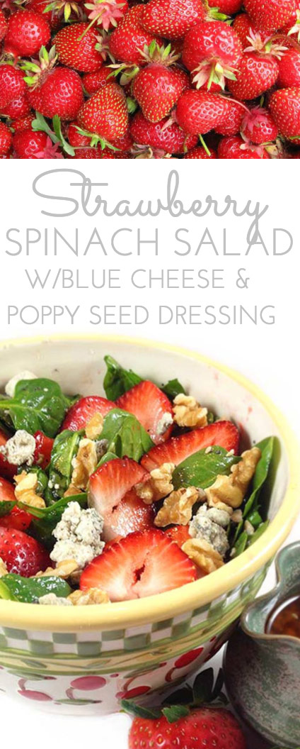 Strawberry Spinach Salad Recipe. A beautiful salad with contrasting greens and brilliant berries. Create the sweet, tangy, homemade dressing in the blender.