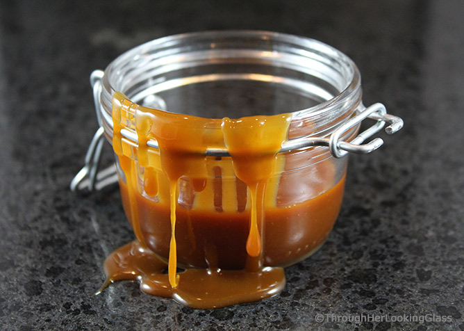 Homemade Salted Caramel Sauce: easy to make & just four ingredients. A drizzle of this velvety smooth salted caramel sauce elevates any dessert to stardom.