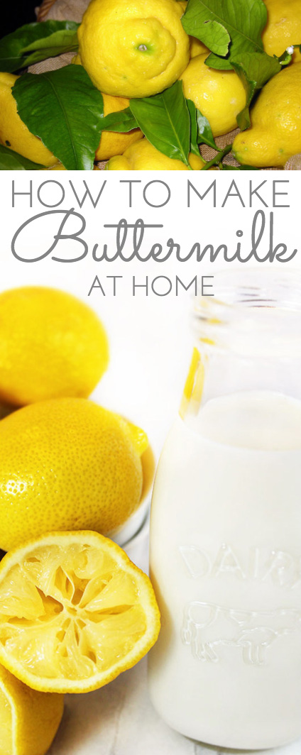 How to Make Buttermilk: simple recipe to make buttermilk at home using just two ingredients. Other buttermilk substitutes are included.