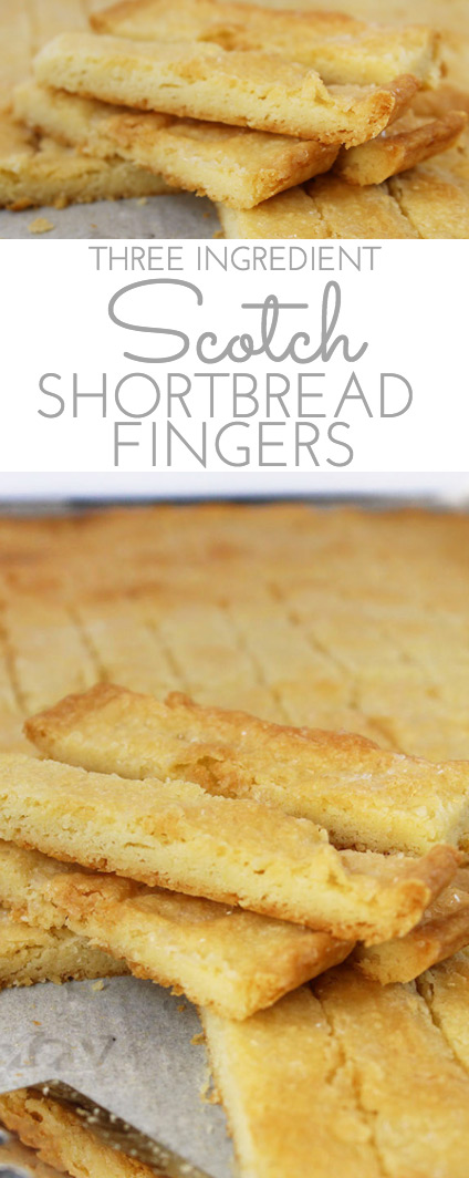 Best Scotch Shortbread Fingers: if you're a shortbread lover, this easy recipe is for you. Golden and buttery, this shortbread has just three ingredients: butter, flour and sugar.