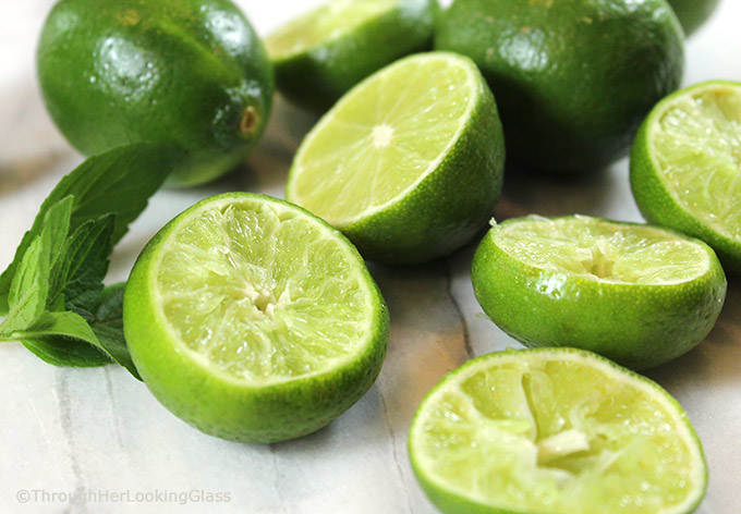 freshly squeezed limes used in this homemade limeade recipe
