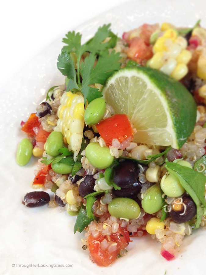 Southwestern Edamame Quinoa Salad - Through Her Looking Glass