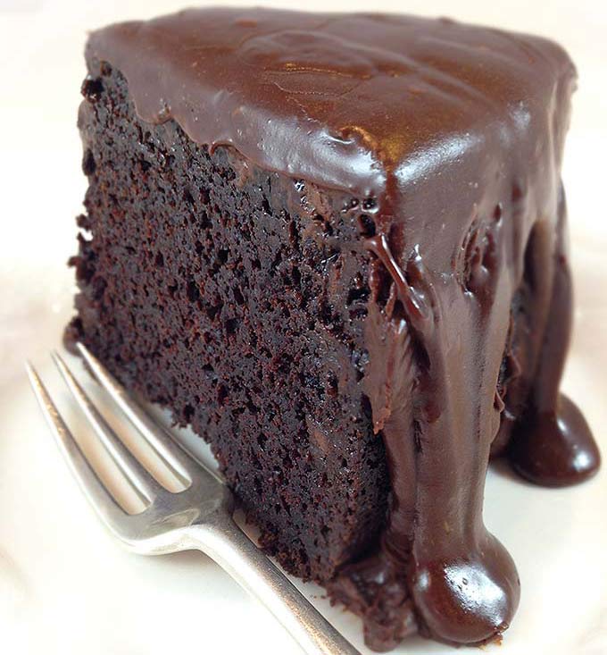 Fudge Frosted Chocolate Olive Oil Sheet Cake