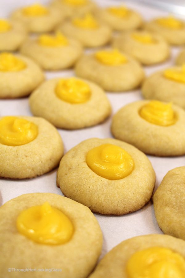 Lemon Curd Easy Thumbprint Cookie Recipe - Through Her Looking Glass