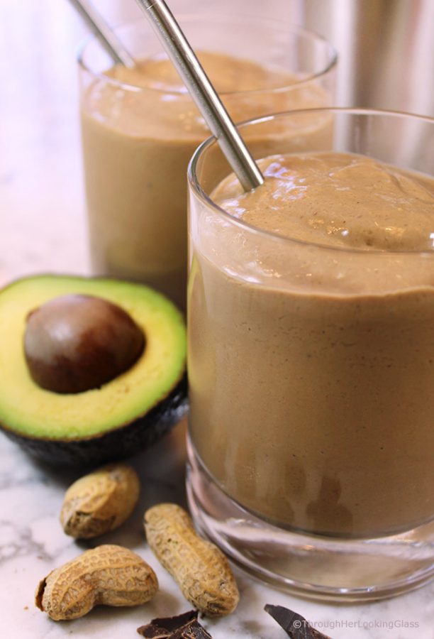 Creamy Chocolate Peanut Butter Smoothie Recipe w/Avocado - Through Her