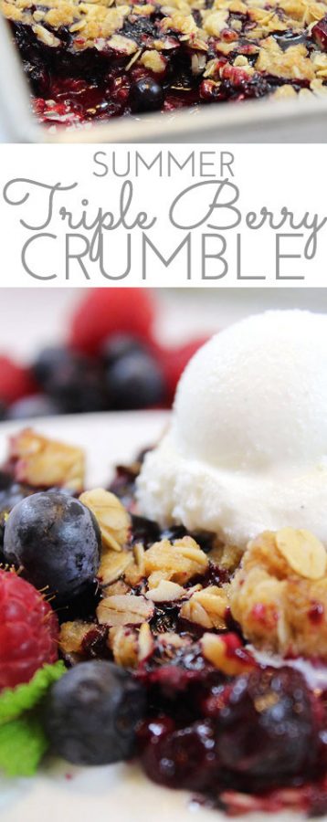 Summer Triple Berry Crumble Recipe - Through Her Looking Glass