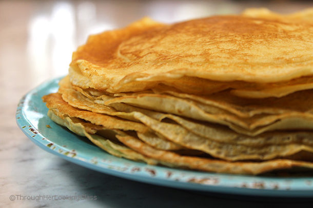 Homemade Fresh Strawberry Crepes - Through Her Looking Glass